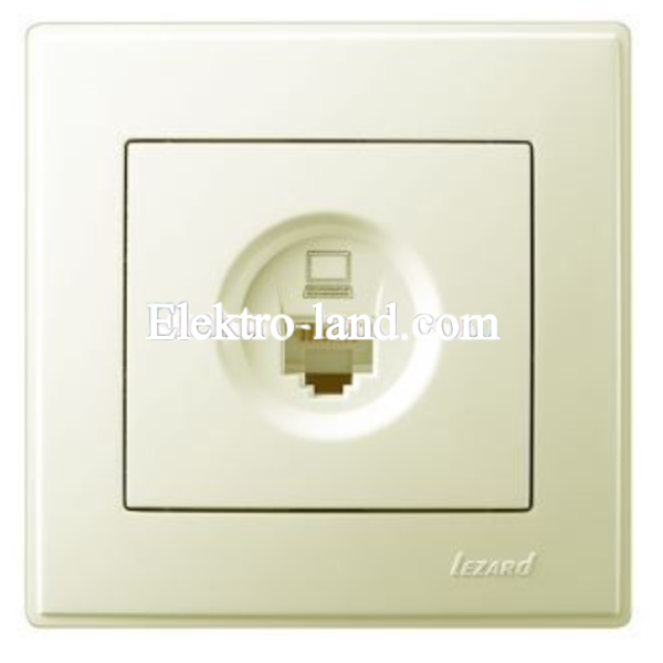 Розетка компьютерная Lezard Lesya, крем (705-0303-139)